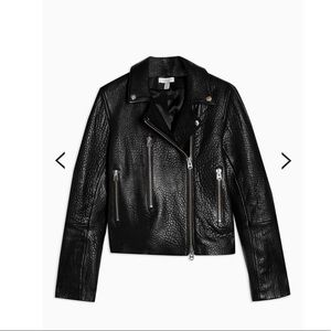 Topshop Boutique Leather Shrunken Biker Jacket!